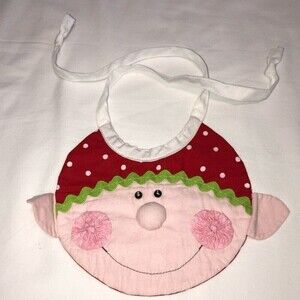Handmade Christmas Elf Bib Baby Infant Holiday